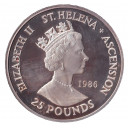 1986 - St Helena 25 Pounds Silver Proof 5 Once Morte Napoleone Proof